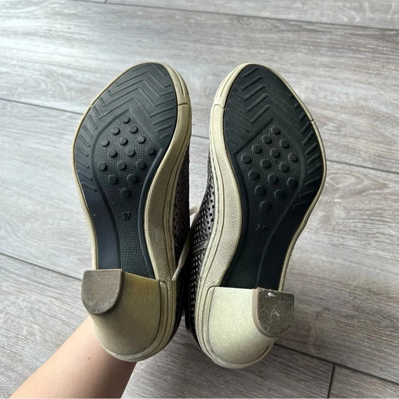 Tamaris  Trend Champagne Perforated Nubuck Leather Fold Over Heeled Sneaker - Picture 11 of 16